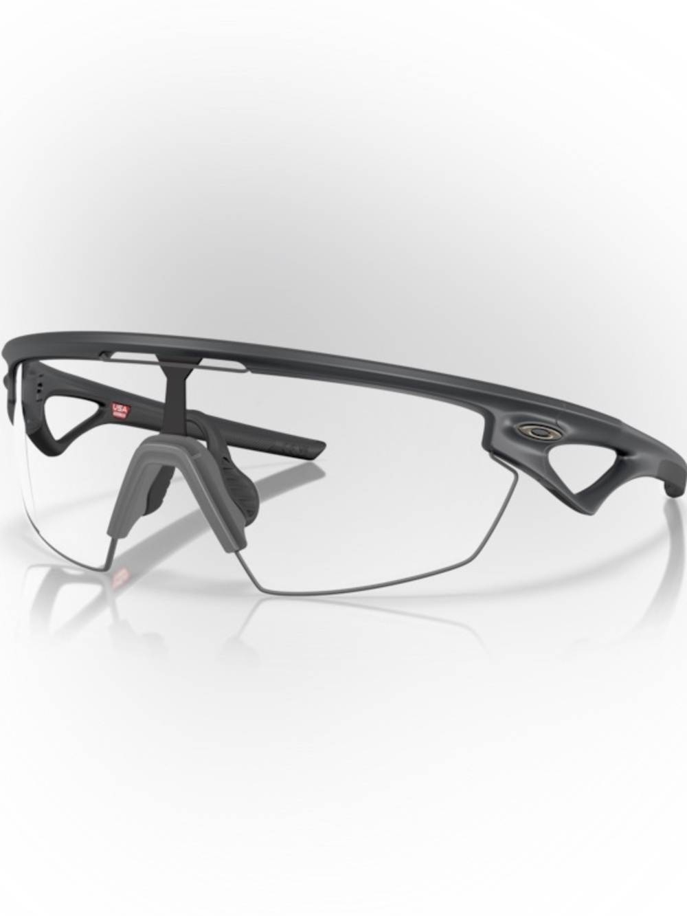NWOT Oakley Sphaera Clear to Black Iridium Carbon Frame Sport Glasses